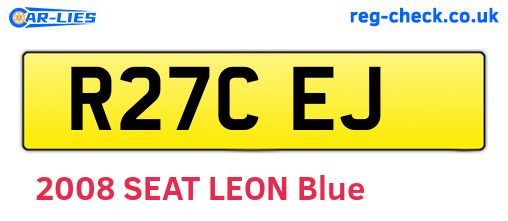 R27CEJ are the vehicle registration plates.