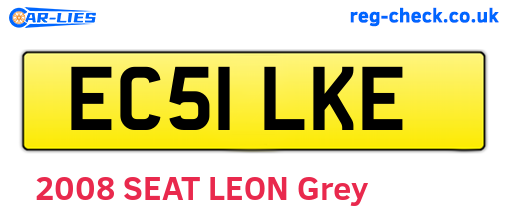 EC51LKE are the vehicle registration plates.