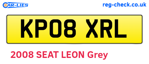 KP08XRL are the vehicle registration plates.