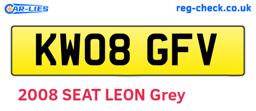 KW08GFV are the vehicle registration plates.
