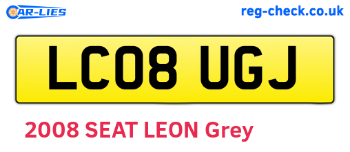 LC08UGJ are the vehicle registration plates.