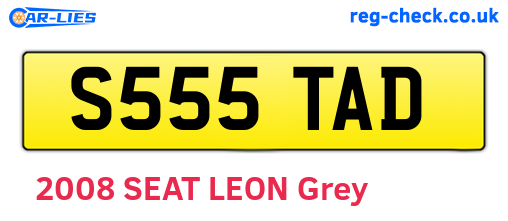 S555TAD are the vehicle registration plates.