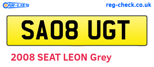 SA08UGT are the vehicle registration plates.