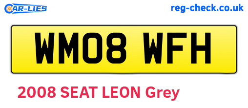 WM08WFH are the vehicle registration plates.