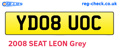 YD08UOC are the vehicle registration plates.