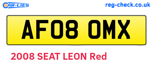 AF08OMX are the vehicle registration plates.