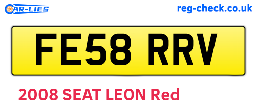 FE58RRV are the vehicle registration plates.