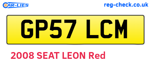 GP57LCM are the vehicle registration plates.