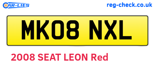 MK08NXL are the vehicle registration plates.