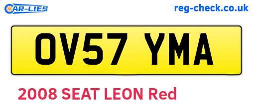 OV57YMA are the vehicle registration plates.