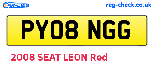 PY08NGG are the vehicle registration plates.