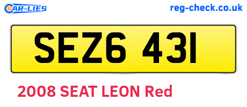SEZ6431 are the vehicle registration plates.