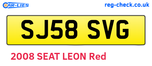 SJ58SVG are the vehicle registration plates.