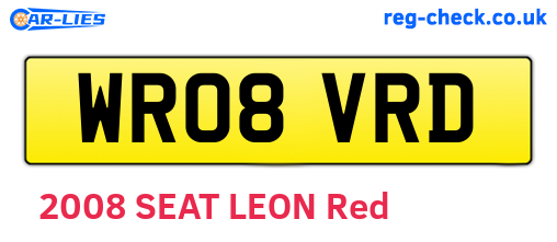 WR08VRD are the vehicle registration plates.
