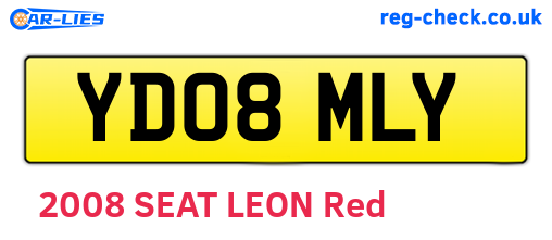 YD08MLY are the vehicle registration plates.