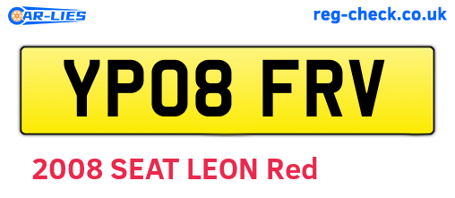 YP08FRV are the vehicle registration plates.