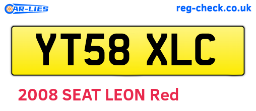 YT58XLC are the vehicle registration plates.