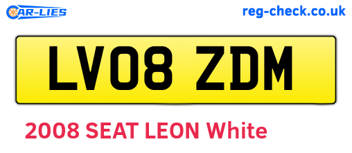 LV08ZDM are the vehicle registration plates.