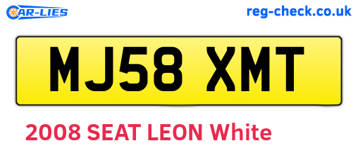 MJ58XMT are the vehicle registration plates.
