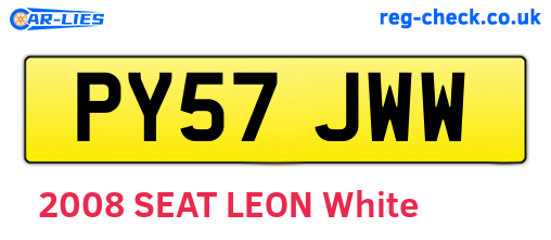 PY57JWW are the vehicle registration plates.