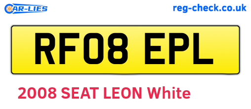 RF08EPL are the vehicle registration plates.