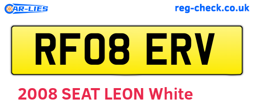 RF08ERV are the vehicle registration plates.