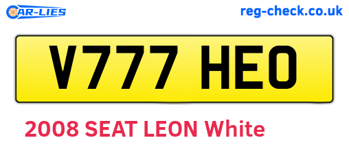 V777HEO are the vehicle registration plates.