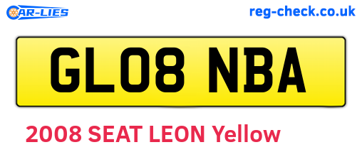 GL08NBA are the vehicle registration plates.