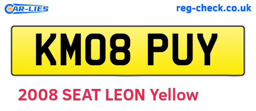 KM08PUY are the vehicle registration plates.