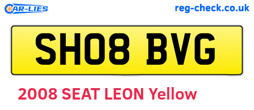 SH08BVG are the vehicle registration plates.