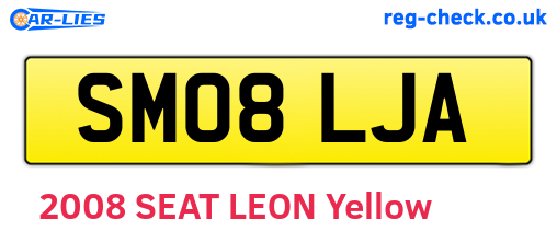 SM08LJA are the vehicle registration plates.