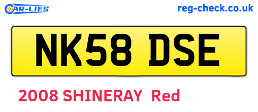 NK58DSE are the vehicle registration plates.