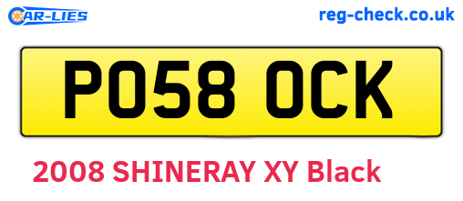 PO58OCK are the vehicle registration plates.