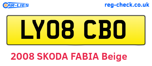 LY08CBO are the vehicle registration plates.
