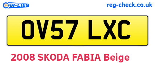 OV57LXC are the vehicle registration plates.