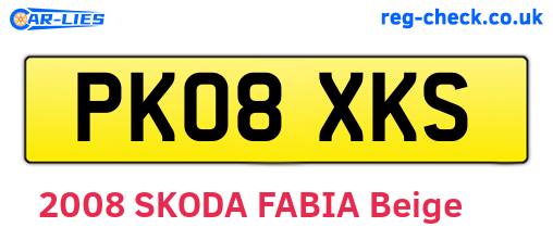 PK08XKS are the vehicle registration plates.