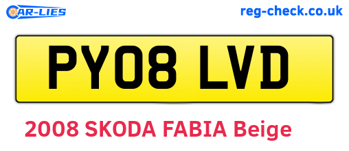 PY08LVD are the vehicle registration plates.