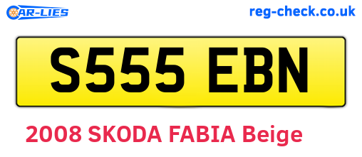 S555EBN are the vehicle registration plates.