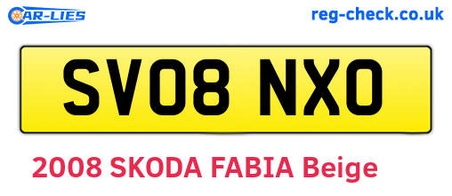 SV08NXO are the vehicle registration plates.