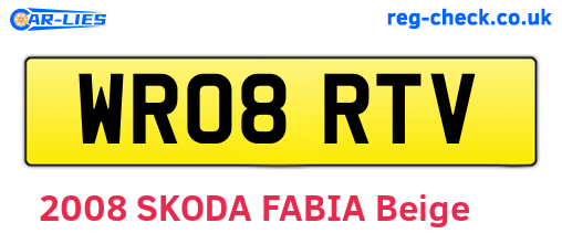 WR08RTV are the vehicle registration plates.