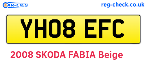 YH08EFC are the vehicle registration plates.