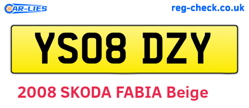 YS08DZY are the vehicle registration plates.