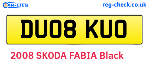 DU08KUO are the vehicle registration plates.