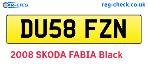 DU58FZN are the vehicle registration plates.