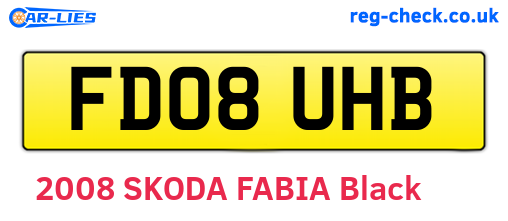FD08UHB are the vehicle registration plates.