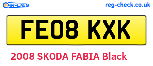 FE08KXK are the vehicle registration plates.