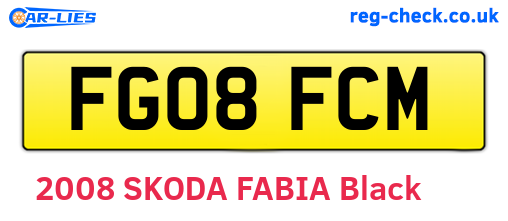 FG08FCM are the vehicle registration plates.