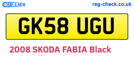 GK58UGU are the vehicle registration plates.
