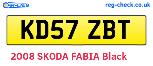KD57ZBT are the vehicle registration plates.