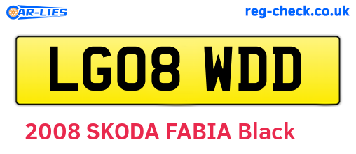 LG08WDD are the vehicle registration plates.